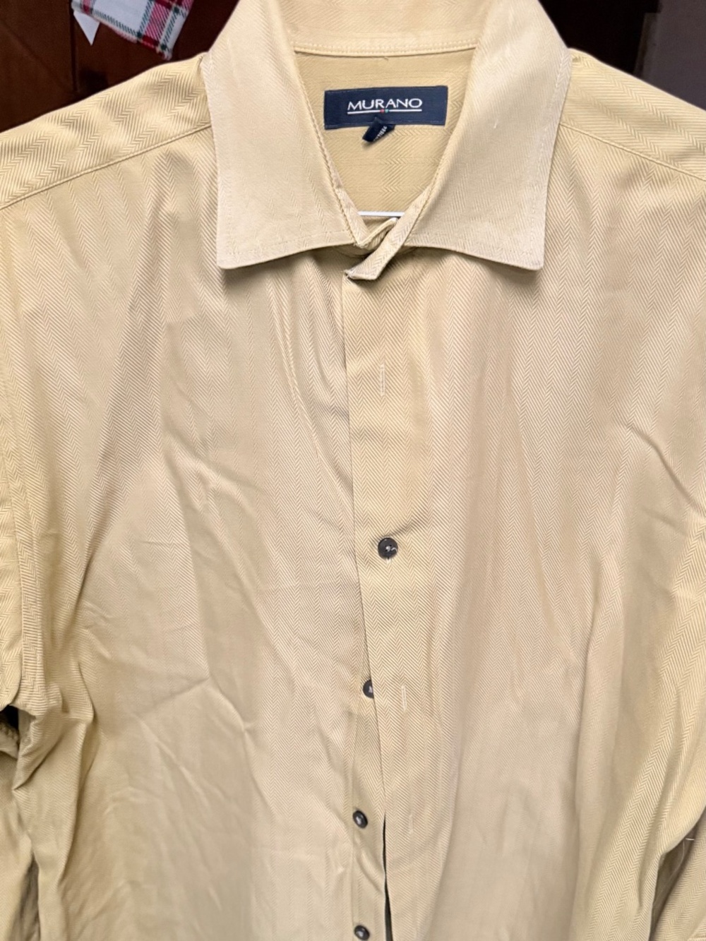 Murano Butter Yellow Cotton button down dress shirt size L